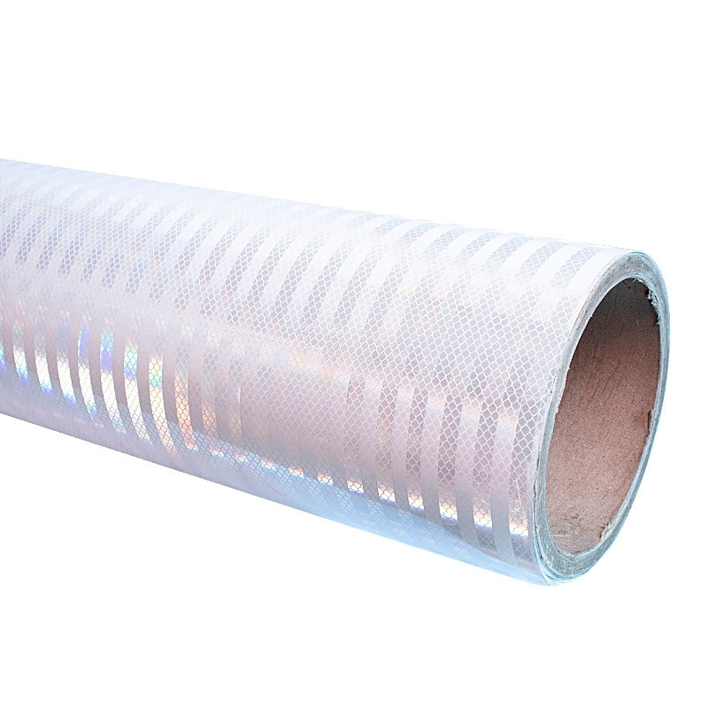 Lámina de vinilo reflectante autoadhesiva de material acrílico microprismático HIP para señales de tráfico permanentes.