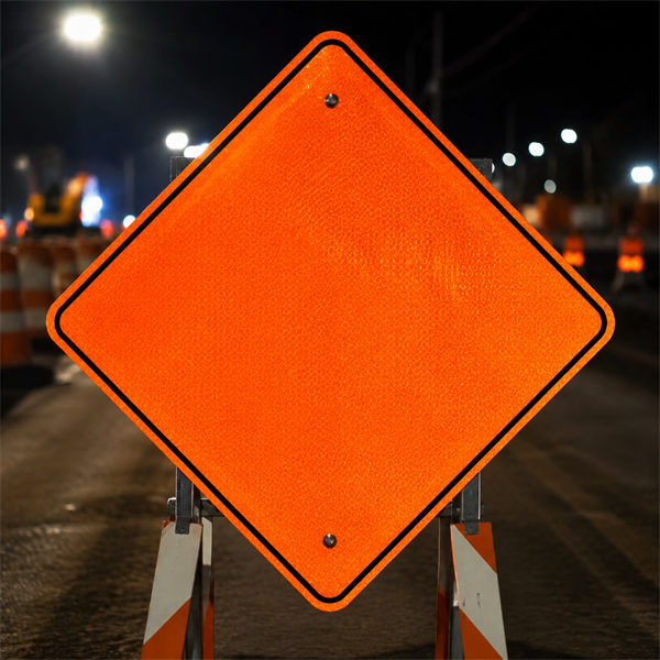 Orange Reflective Pedestrian Diversion Sign for Work Zones